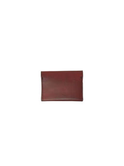 THE LEATHER STORY - Classic Bi Fold Credit Card Maroon Cherry Case