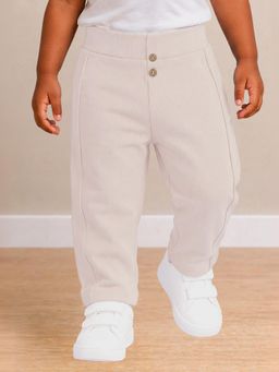 Mi Arcus - Beige Knit Full Length Solid Pant