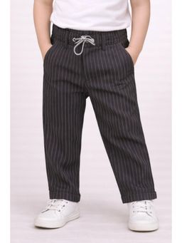 One Friday - Boys Grey Striped Polyester Trousers