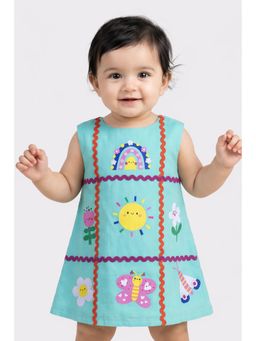 One Friday - Baby Girls Mint Green Cotton Dress