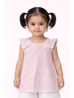 One Friday - Baby Girls Pink Schiffler Cotton Dress
