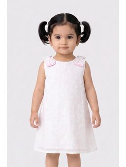 One Friday - Baby Girls Off White Schiffler Cotton Dress