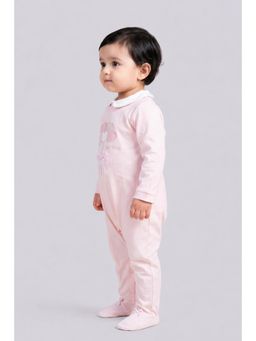 One Friday - Baby Girls Pink Peter Pan Collar Romper