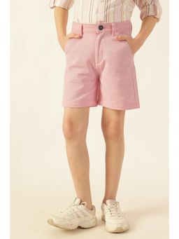One Friday - Boys Pink Cotton Twill Shorts