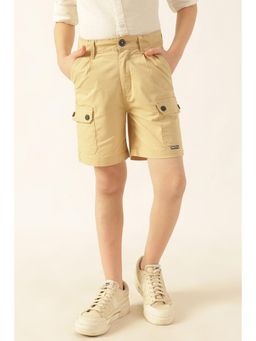 One Friday - Boys Beige Twill Lycra Shorts