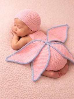 Woonie - Pink Handknitted Butterfly Photography Prop Dress