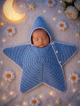 Woonie - Blue Newborn Star Shaped Photography Prop Dress