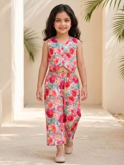 AJ Dezines - Pink Floral Print Cotton Co-Ord Set