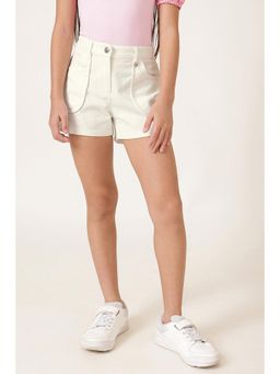 One Friday - Girls Classic White Casual Shorts