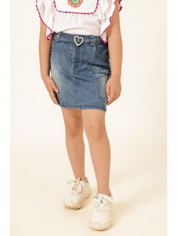 One Friday - Girls Blue Denim Lycra Skirt