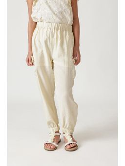 One Friday - Girls Sand Loose Fit Solid Joggers