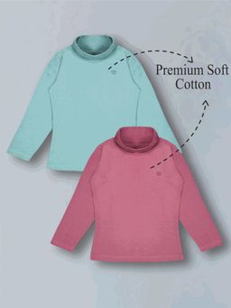 PLUM TREE - Girls Multi-Color Soft Cotton Full Sleeve T-Shirts (Pack Of 2)