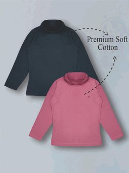 PLUM TREE - Girls Multi-Color Soft Cotton Full Sleeve T-Shirts (Pack Of 2)