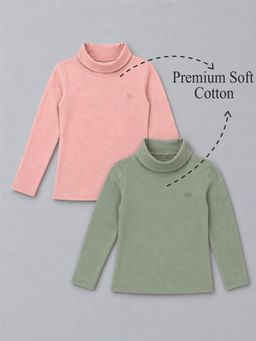 PLUM TREE - Girls Multi-Color Soft Cotton Full Sleeve T-Shirts (Pack Of 2)