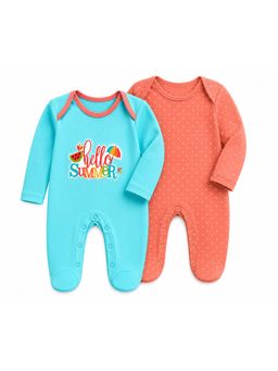 EIO - Baby Unisex Multi-Color Cotton Rompers (Pack Of 2)