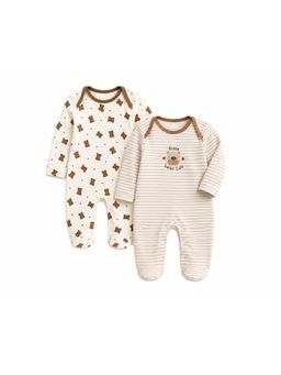 EIO - Baby Unisex Multi-Color Cotton Rompers (Pack Of 2)