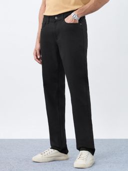 The Souled Store - Solid Jet Black Men Slim Fit Jeans
