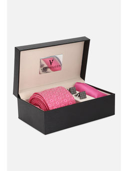 Van Heusen - Men Pink Tie Pocket Square and Cufflink