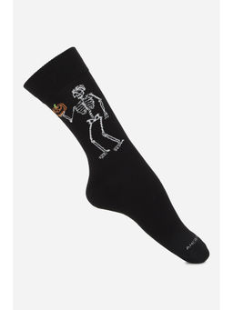 American Eagle - Men Black Halloween Skeleton Crew Socks