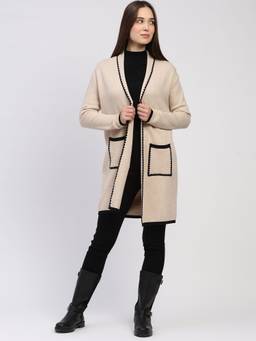 Global Republic - Viscose Blend Front Open Beige Shrug