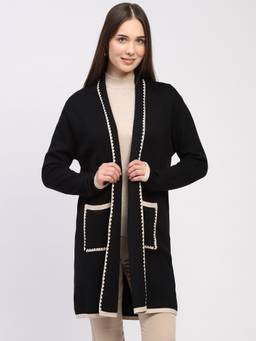 Global Republic - Viscose Blend Front Open Black Shrug