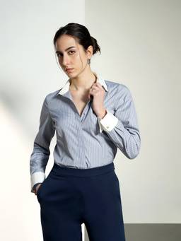 FABLE STREET - Striped Grey Shirt
