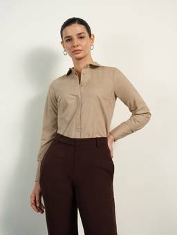 FABLE STREET - Pure Cotton Beige Shirt