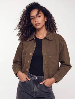 max - Women Solid Brown Jacket
