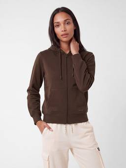 max - Women Solid Hooded Brown Jacket