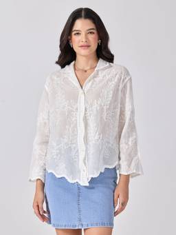 SHOWOFFFF - Women’S Embroidered White Shirt