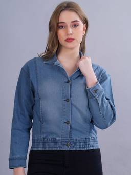 PRONK - Spread Collar Denim Blue Jacket