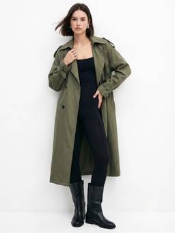 Outzidr - Olive Longlined Blazer Styled Coat