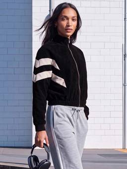 max - Women Textured Bomber Black Jacket