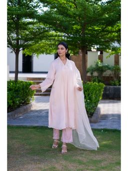 MINSH - Rose Pink Kurta With Pant And Dupatta (Set of 3)