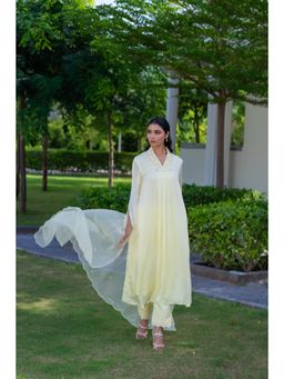 MINSH - Primrose Yellow Kurta With Pant And Dupatta (Set of 3)