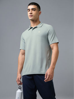 Technosport - Blue Men Melange Slim Fit Polo T-Shirt