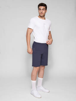 STRCH - Blue Solid Regular Fit Sports Shorts