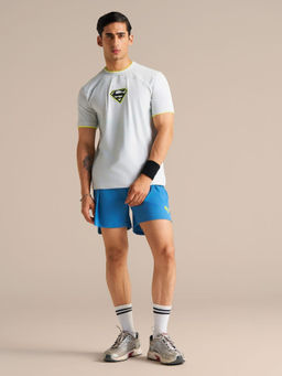 STRCH - Blue Superman Regular Fit Sports Shorts