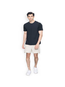 STRCH - Oatmeal Solid Regular Fit Sports Shorts