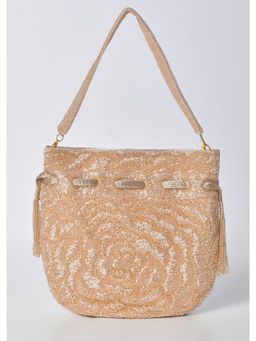 KALKI FASHION - Rose Gold Zari Embroidered Sequine Handbag