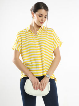 Gazillion - Eartha Women Yellow Stripes Shirt