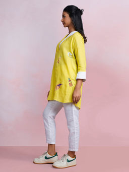 The House of Hemp - Lazy Dawn Yellow Tunic with Pant (Set of 2)