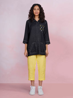 The House of Hemp - Sunset Cactus Black Shirt with Pant (Set of 2)