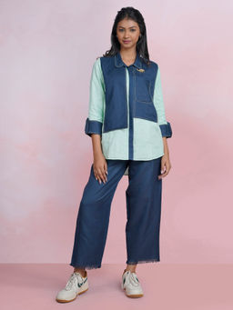 The House of Hemp - Dual Essence Co-Ord - Aqua And Navy Blue (Set of 2)