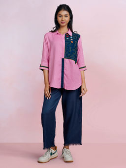 The House of Hemp - Blush Pac-Man Mauve Shirt with Pant (Set of 2)