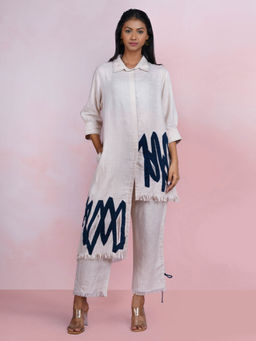 The House of Hemp - Ivory Meadow Off White Kurta with Pant (Set of 2)