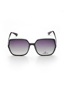 HASHTAG EYEWEAR - Black UV Protection Hexagonal Full Rim Casual Women Sunglass - 8226-Black (56)