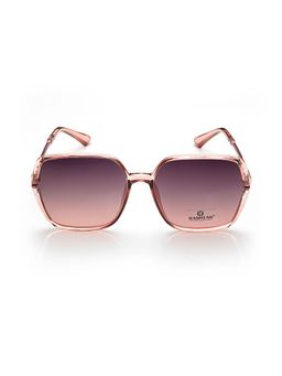 HASHTAG EYEWEAR - Pink UV Protection Hexagonal Full Rim Casual Women Sunglass - 8226-Brown (56)
