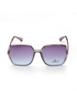 HASHTAG EYEWEAR - Purple UV Protection Hexagonal Full Rim Casual Women Sunglass - 8226-Purple (56)