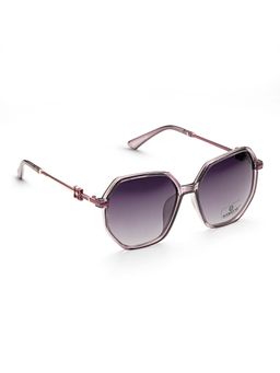 HASHTAG EYEWEAR - Purple UV Protection Hexagonal Full Rim Casual Women Sunglass - 8236-purple (56)